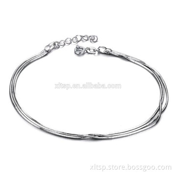 2016 Newest rope chain anklet women and men silver anklet chain